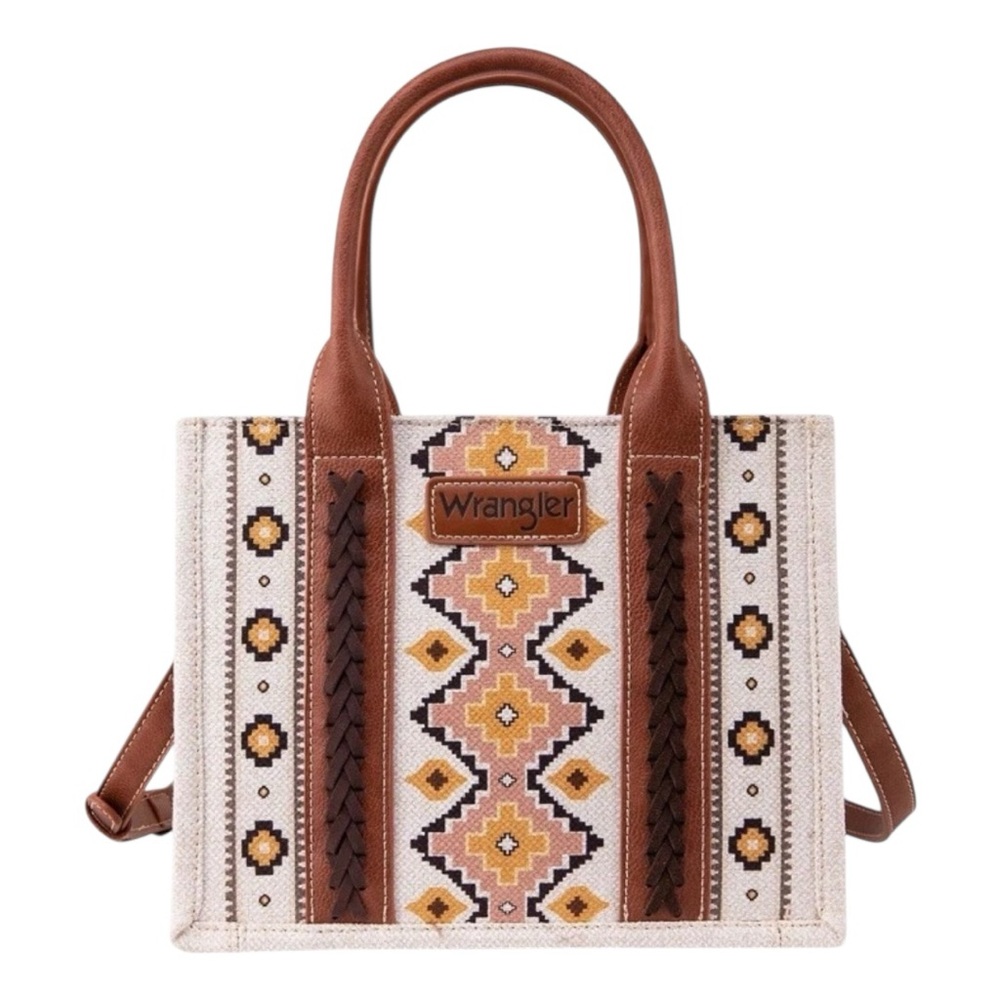 Wrangler Western Aztec Tote 🤎 Boho Cowgirl Statement Bag | Rustic Chic - Picture 13 of 17